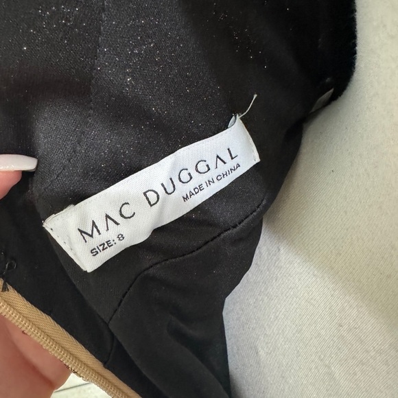 Mac Duggal Gold Sequin Maxi Dress gown Bridesmaid Wedding prom - Picture 7 of 8